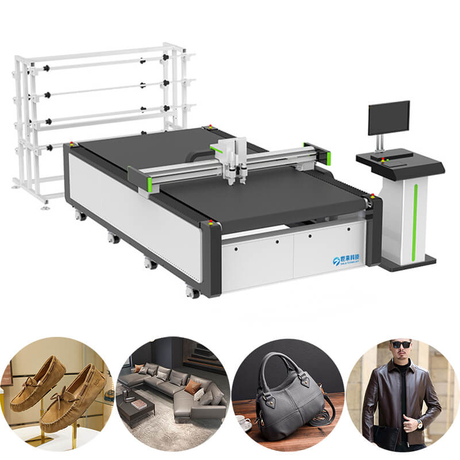Taglierina per pelle CNC ad alimentazione automatica con tavolo trasportatore