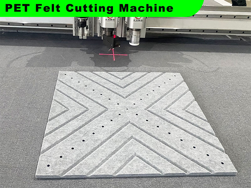 Digitale Schneidemaschine zum Schneiden und Nuten von Akustikplatten aus PET-Filz